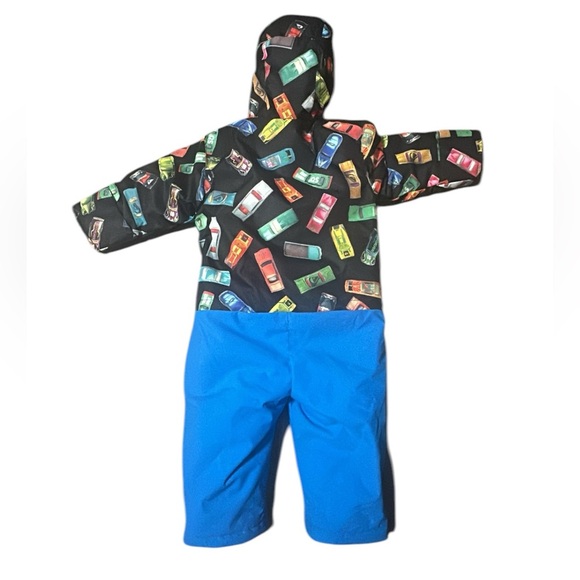 Quiksilver Baby Boy 18m Utility Snow Suit Blue Cars Hoodie Quiktech 5mm - Picture 3 of 3